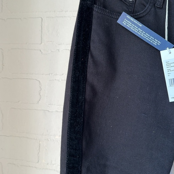 Vineyard Vines jeans Black High-Rise Kick Flare size 27‎ tux velvet striped - Picture 4 of 9